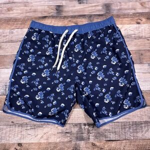 Fair Harbor Mens Swim Trunks Anchor Shorts Navy Blue Floral XXXL Lined Beach